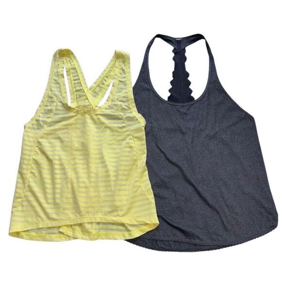 Lululemon Zyia tank top bundle yellow gray racerback athletic size large - Picture 10 of 10